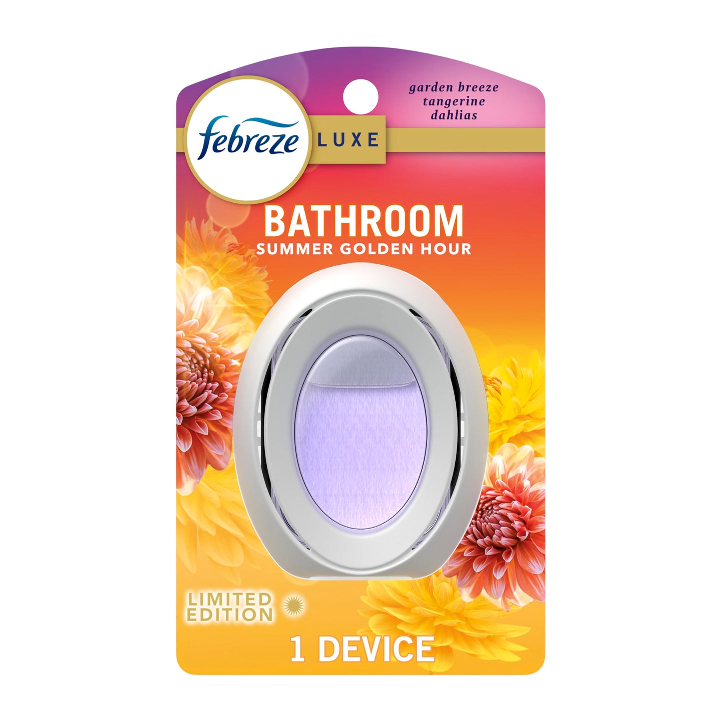 Febreze Bathroom Air Freshener, Odor-Fighting, Summer Golden Hr, 1ct