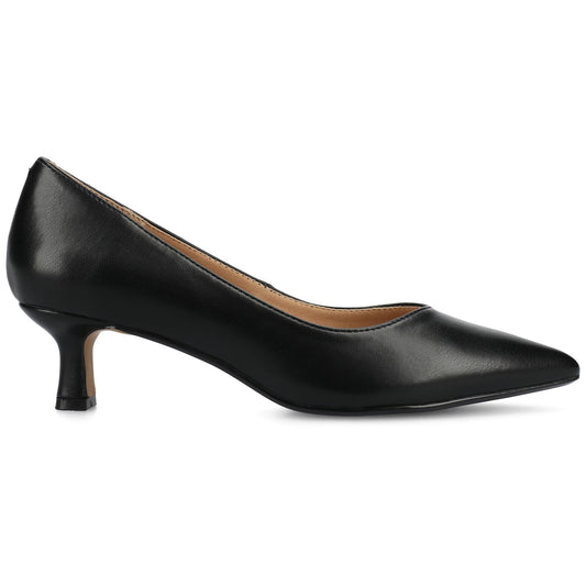 Women's 8.5 W Journee Pammie Slip-On Kitten Heel Pumps Black