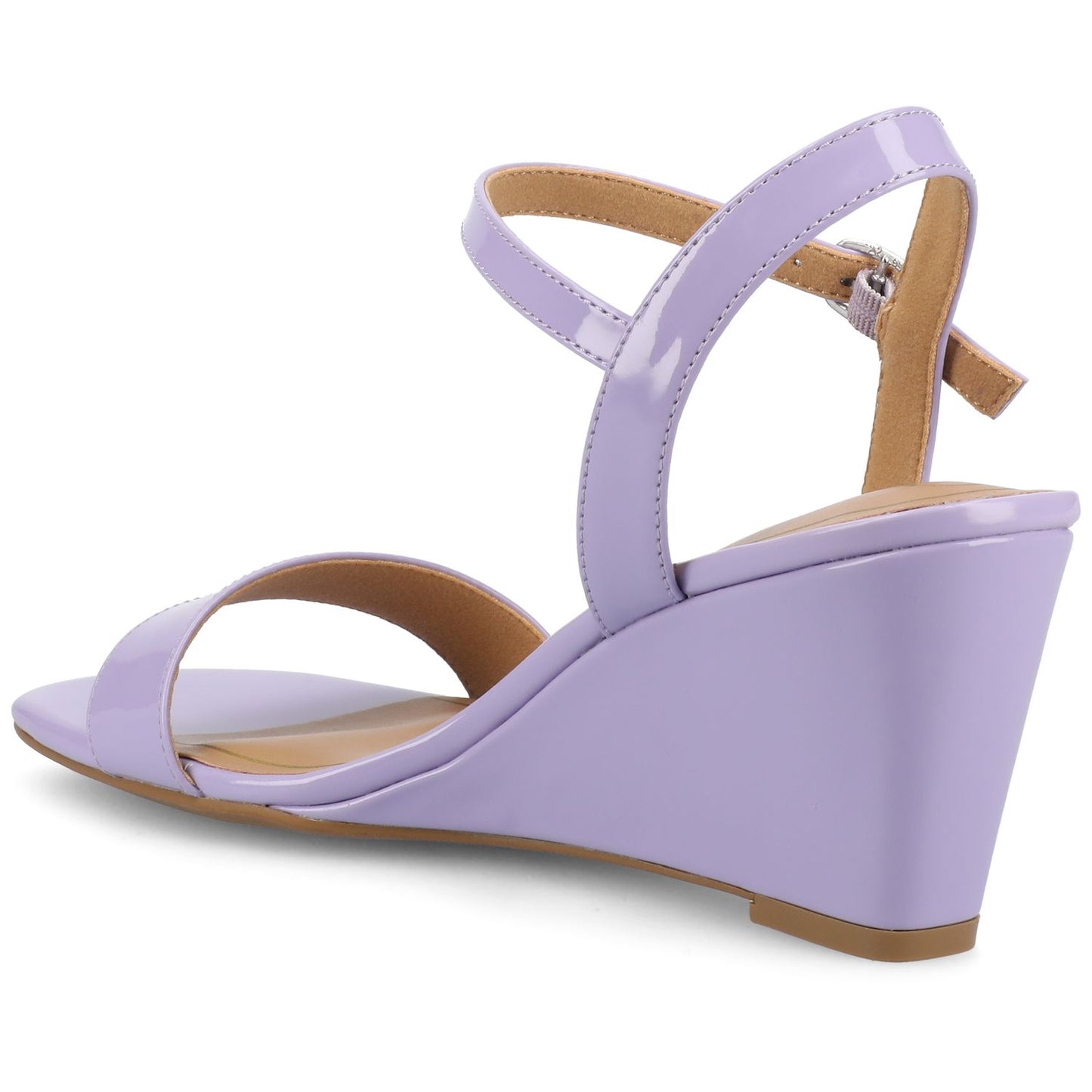 Women's 7 Journee Collection Clayr Ankle Strap Wedge Sandals Lilac Patent