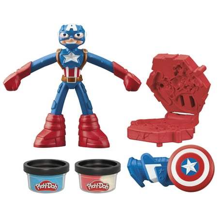 Play-Doh Marvel Captain America Stamping Shield Action Figure *Damaged Box*