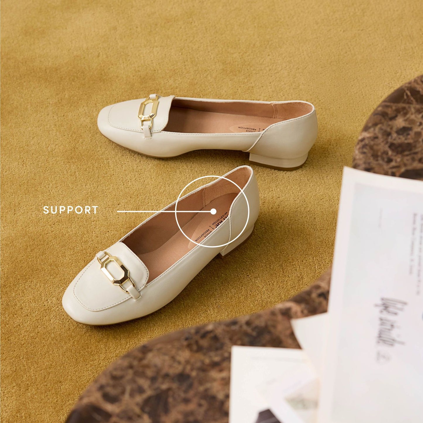 Women's 7M - LifeStride Celine Ballet Flats Faux Leather - Bone *Damaged Box*