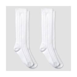 Girls' Size S(5.5-8.5) Casual Knee High Socks - Cat & Jack  2pk White Winter
