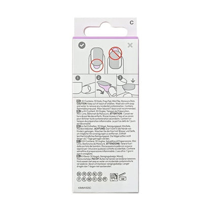 KISS imPRESS Design Press on Nails, Beautified, White, Medium Almond, 30 Count