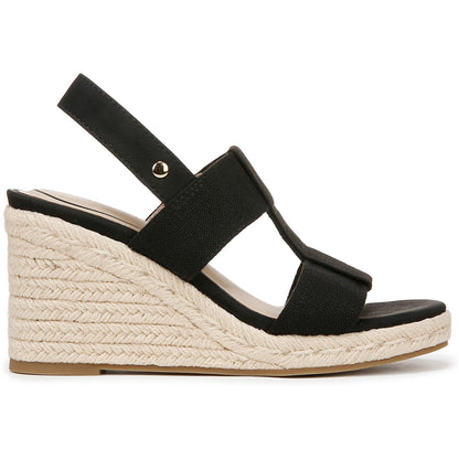 Women's 9 M LifeStride Tallulah Espadrille Wedge Sandals Black *Damaged Box*