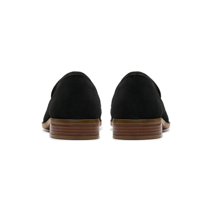 Women's 9.5 M Clarks Trish Cove Suede Loafers Black *Minor Box Damage*