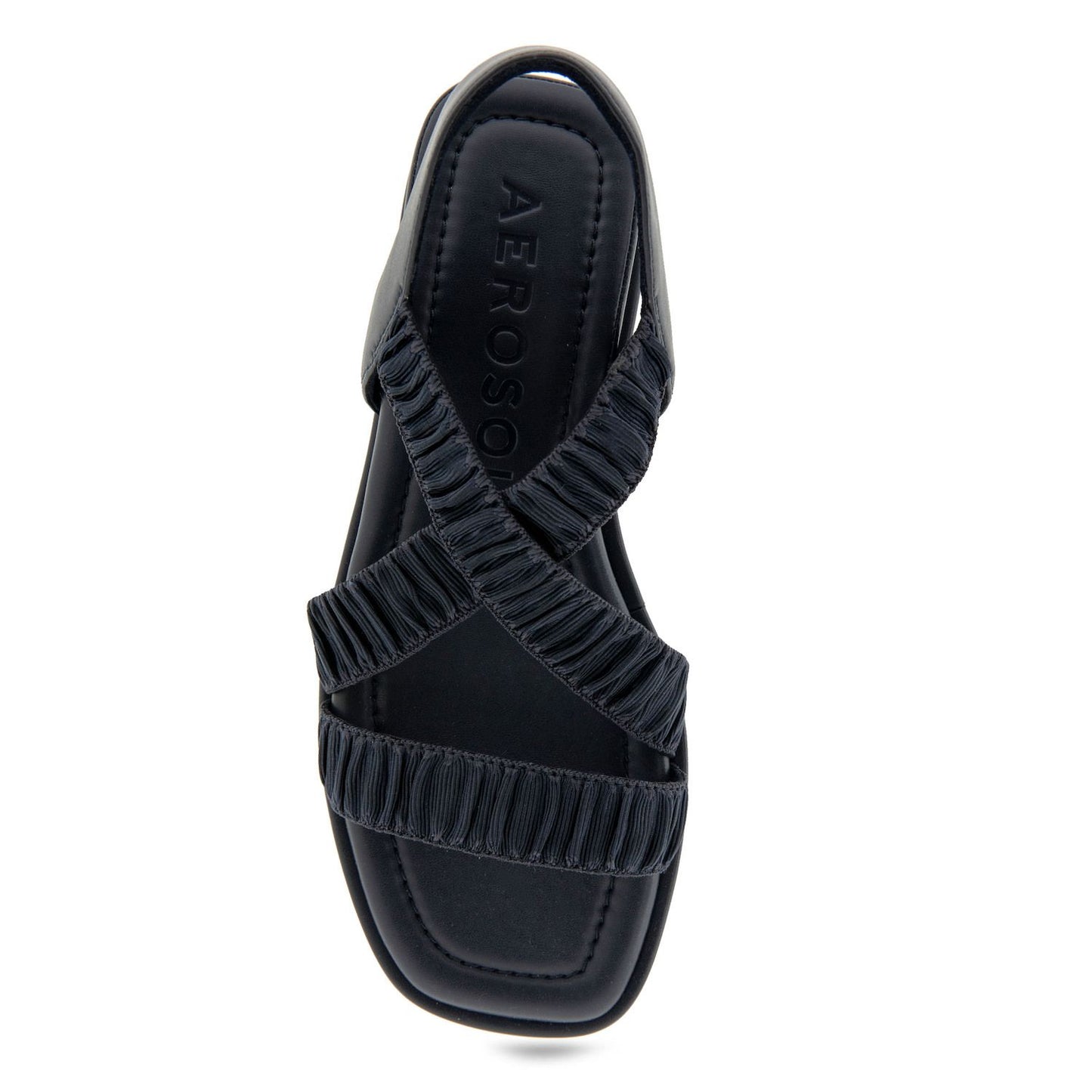 Women's 8M - Aerosoles Bora Elastic Slingback Sandals - Black *Damaged Box Missing Lid*