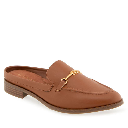 Women's 7.5 M Aerosoles Erik Loafer Mules Tan Faux Leather
