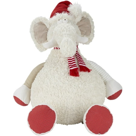 Mina Victory Plush Lines Holiday Elephant Ivory 22 x 26 Throw Pillow