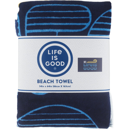 Life is Good Dog & Palm Beach Towel, 34 in x 64 in