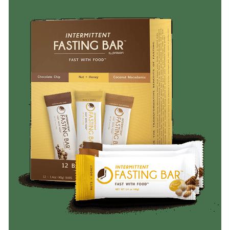 Fasting Bar - Intermittent Fasting Bars Variety Pack Nuts & Honey, Chocolate Chip, Coconut Macadamia 24ct (EXP 06/26)