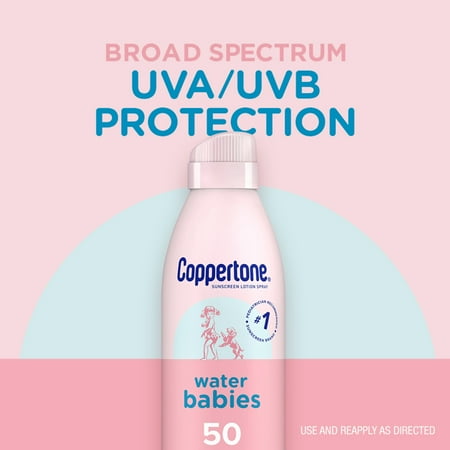 Coppertone WaterBabies Sunscreen Spray, SPF 50 Baby Sunscreen, 6 Oz, Pack of 2 *Exp 10/27*