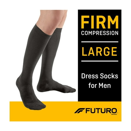 Men's Large 10.5-12 FUTURO Dress Socks, Firm Compression, Black **Damaged Box**