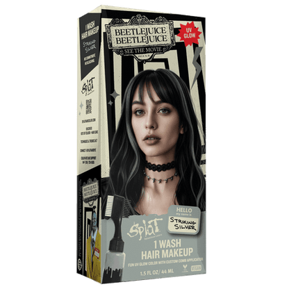 Splat One-Wash Temporary Hair Dye Beetlejuice Beetlejuice Striking Silver *Damaged Packaging*