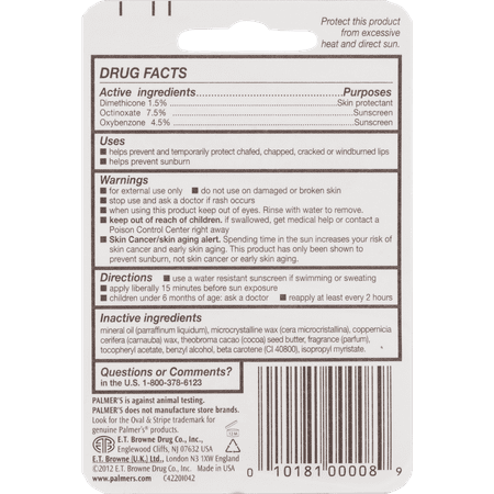 Palmer's Cocoa Butter Formula Ultra Moisturizing Lip Balm SPF 15 Original - .15 oz *Exp 1/26*