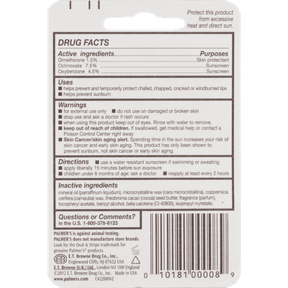 Palmer's Cocoa Butter Formula Ultra Moisturizing Lip Balm SPF 15 Original - .15 oz *Exp 1/26*