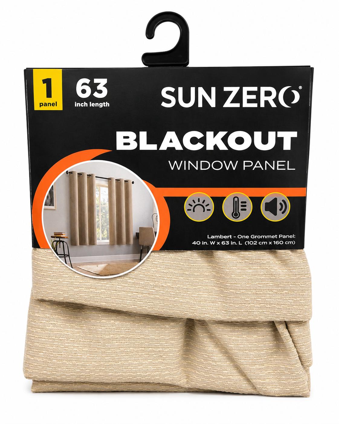 Sun Zero Beige Blackout Panel 40" x 63"