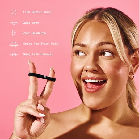 Gimme Beauty Seamless Hair Ties for Fine Hair, Ponytail Holder, Dark Brown, 12 Count