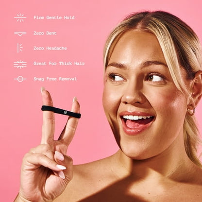 Gimme Beauty Seamless Hair Ties for Fine Hair, Ponytail Holder, Dark Brown, 12 Count