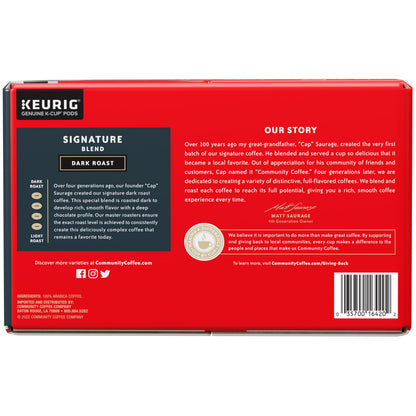 Community Coffee Signature Blend 72 Count Coffee Pods, Dark Roast, Compatible with Keurig 2.0 K-Cup Brewers, Box of 72 Pods (BB 2027/07/29)
