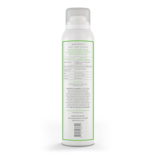 Native Aluminum Free All Day Deodorant & Body Spray, Cucumber & Mint, 3.5 OZ