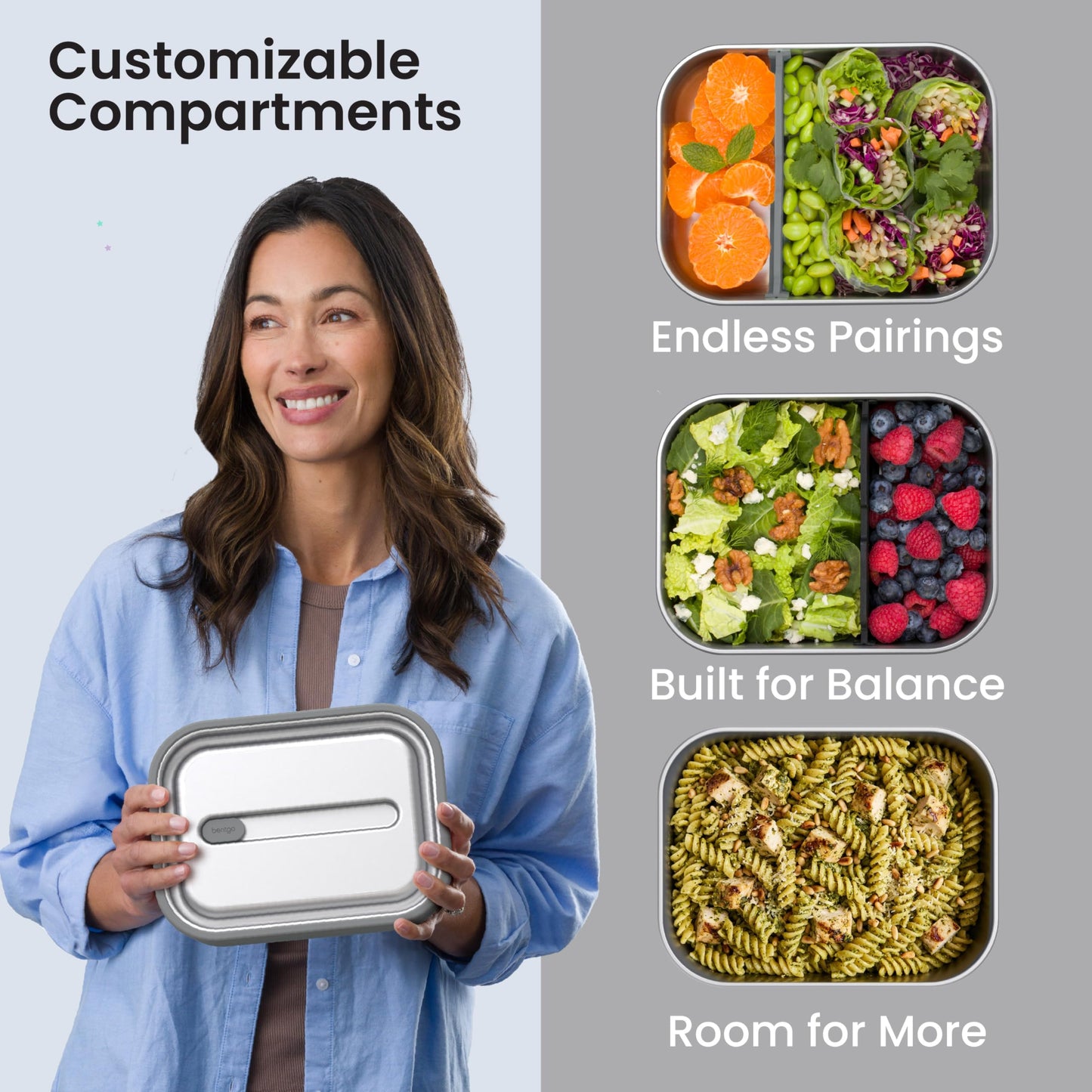 Bentgo MicroSteel Leak-Proof Lunch Box 5-Cup