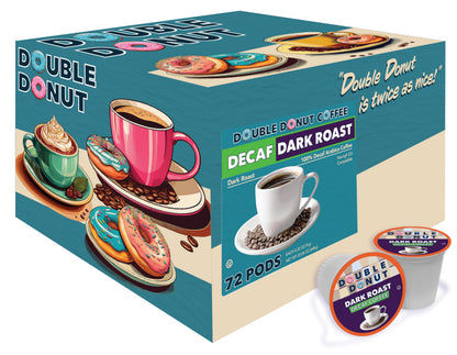 Double Donut Decaf Dark Roast Pods 72 ct BB 3/6/27
