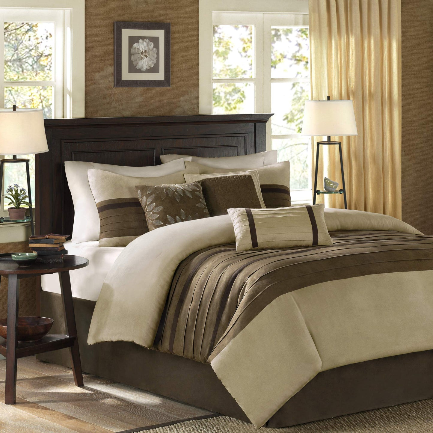 Madison Park Faux Suede Comforter Set, Queen, 7pc
