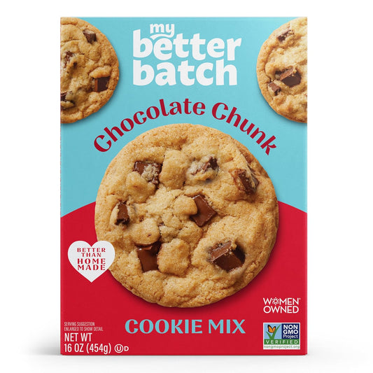 My Better Batch, Chocolate Chip Cookie Mix, Simple Cookie Recipe, Chocolate Chunk Cookies, Makes 16 Large Cookies, Non GMO, Kosher, 16oz (Pack of 1) *Exo 9/26/25*