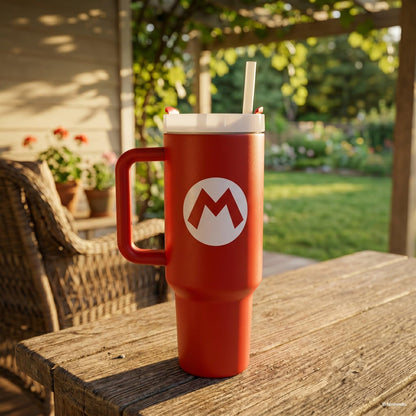 Nintendo Super Mario Mario Icon Tumbler 40 oz, Red