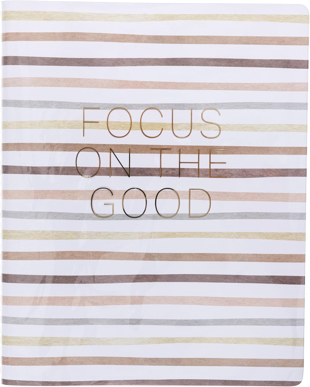 Graphique Weekly Vinyl Journal - Focus Design - 8 x 10, 120 Lined Pages - Features Year in Review Page, Gold Foil