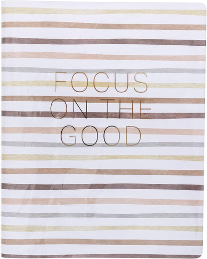 Graphique Weekly Vinyl Journal - Focus Design - 8 x 10, 120 Lined Pages - Features Year in Review Page, Gold Foil