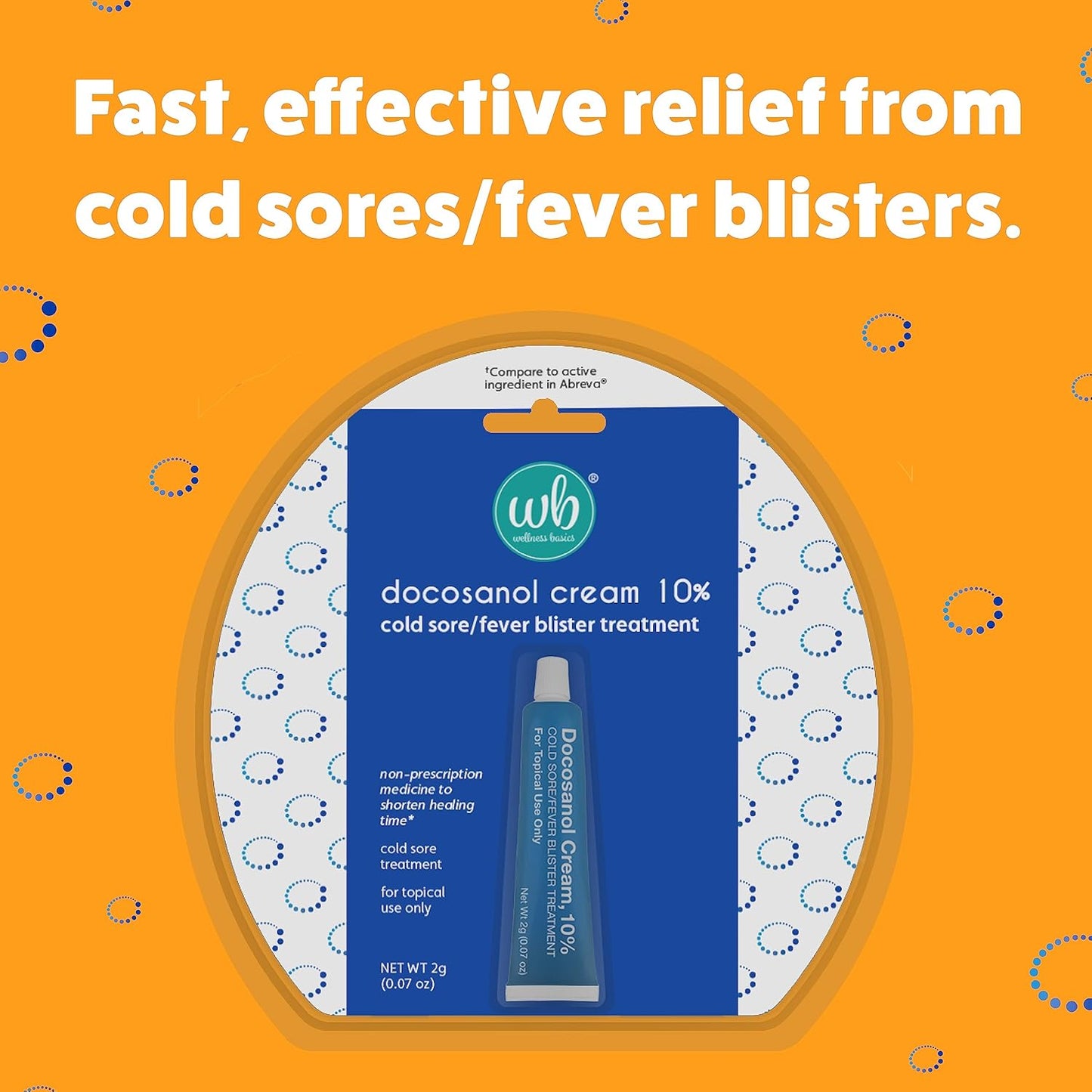 Docosanol Cream 10% | Cold Sore Treatment | Shortens Healing Time | 0.07oz - 1 Tube