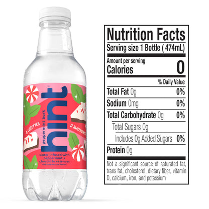 Hint Fruit-Infused Bottled Water, Peppermint Bark- Sugar Free Flavored Water with Zero Calories - 16 Fl Oz (Pack of 12)