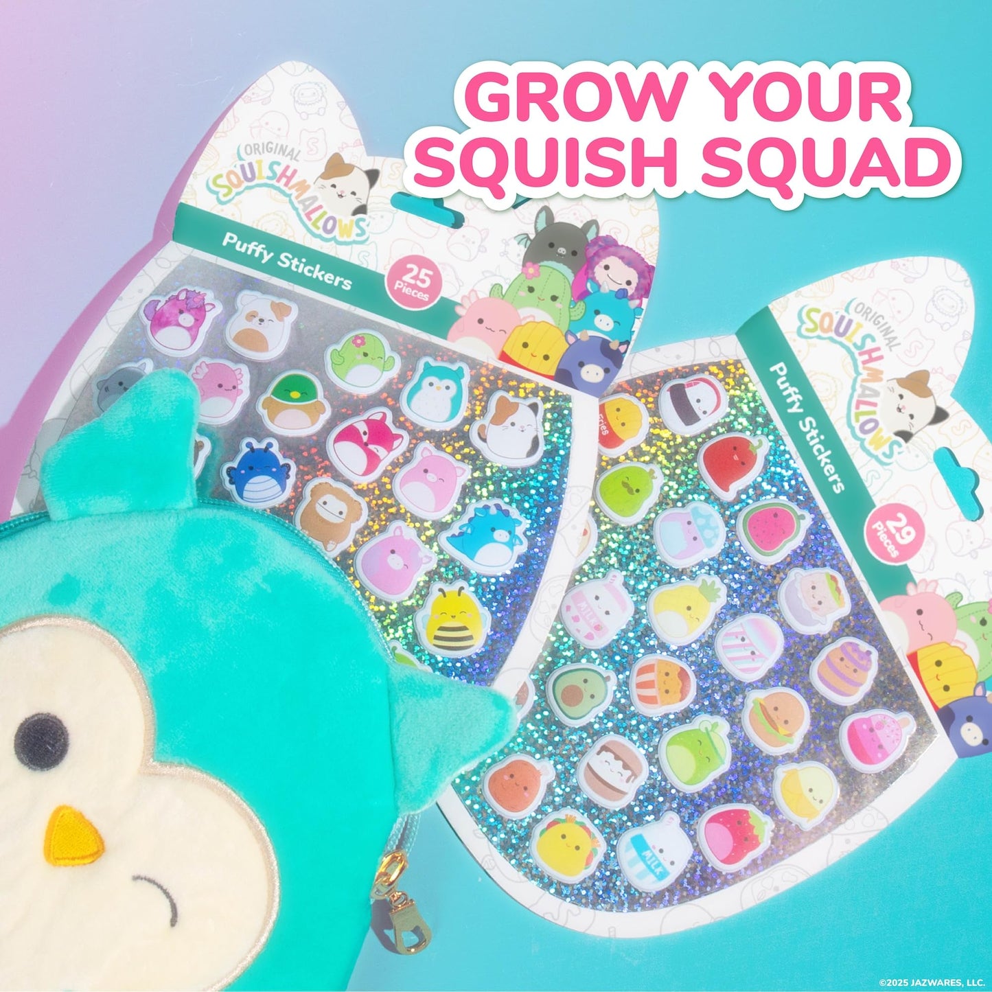 Horizon Group USA Puffy Sticker Playset for Kids, Squishy Squishmallows