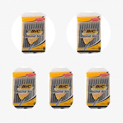 BIC ROUND STIC BALLPOINT PENS BLACK