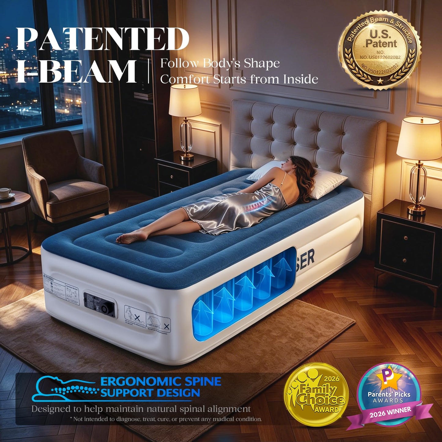 Twin Air Mattress with Built-in Pump