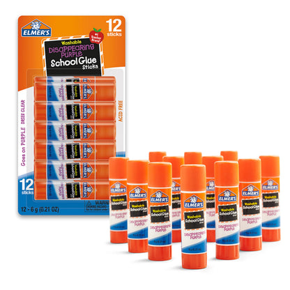 Elmer's Purple School Glue Sticks 12 Count