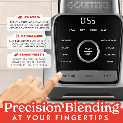 Gourmia 1250W 4-Speed Blender Gray