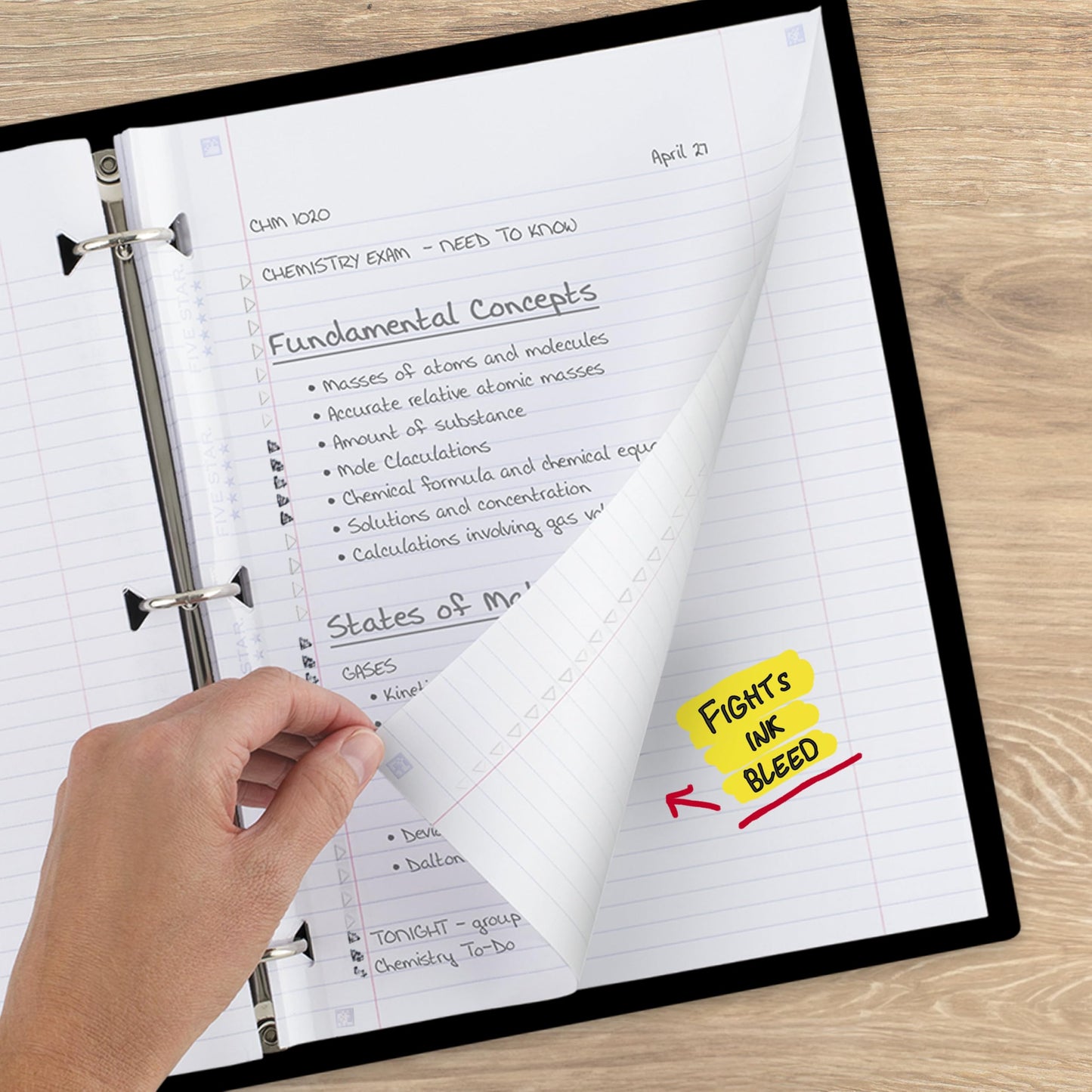 Five Star Loose Leaf Paper + Study App, College Ruled Filler Notebook Paper