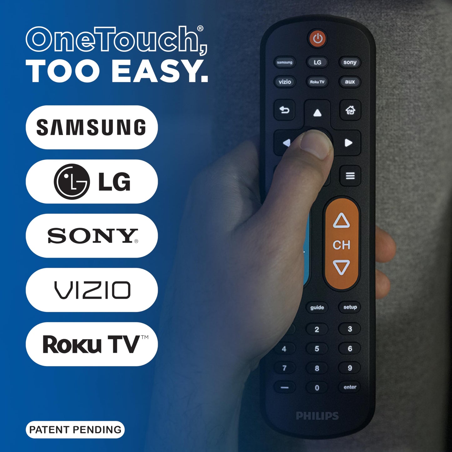 Philips BigEZ OneTouch Big Button Universal TV Remote, Easy to Use