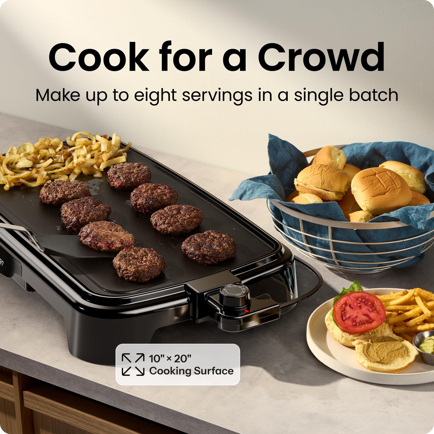 Chefman XL Electric Griddle 10 x 20 Inch (Open Box)