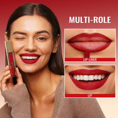 Oulac Matte Liquid Lipstick, Dark Red M18