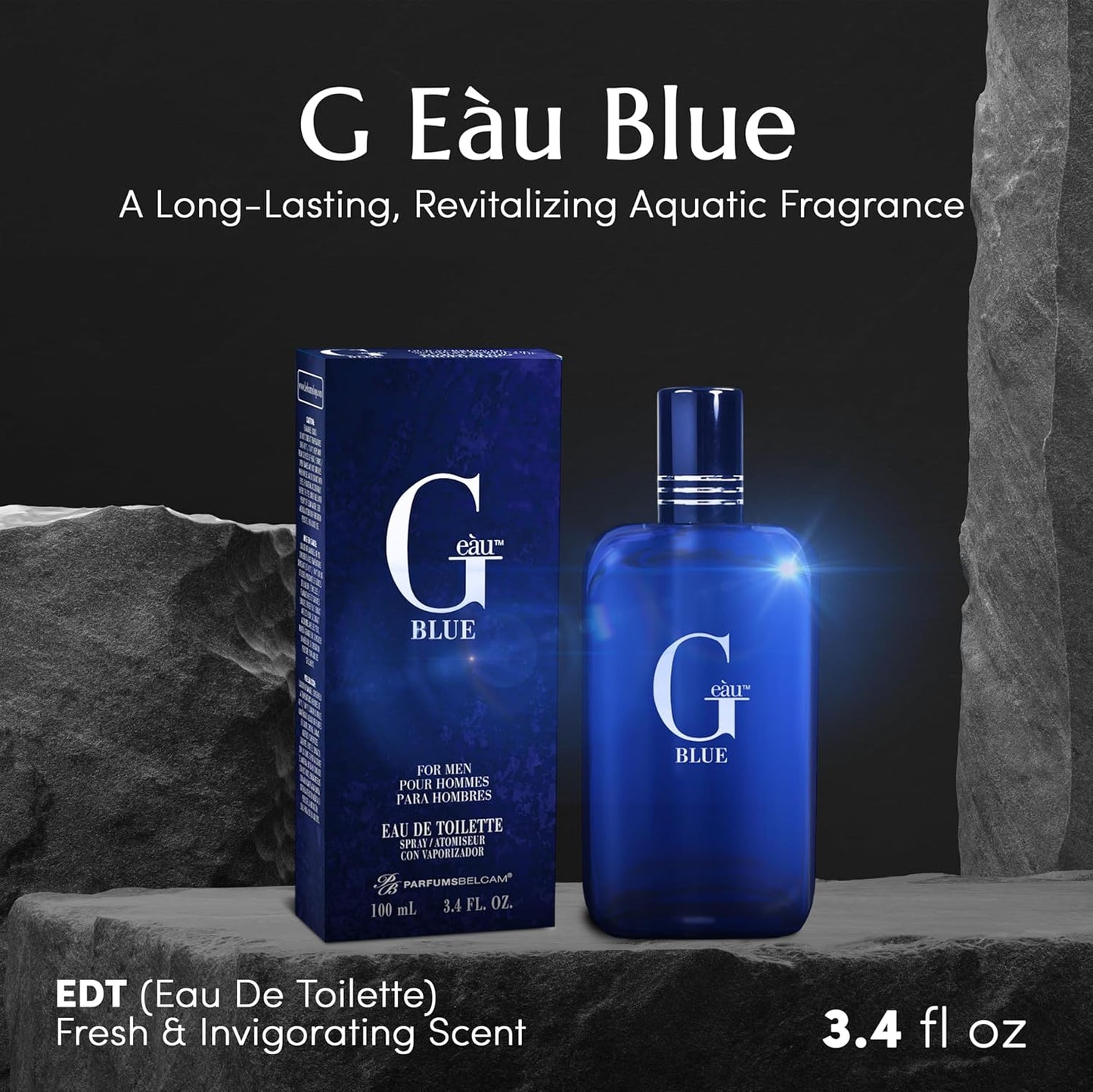 PB Parfums Belcam G Eau Blue Version of Acqua Di Gio Profondo Eau De Toilette Cologne for Men 3.4 Fl Oz **Damaged Box**