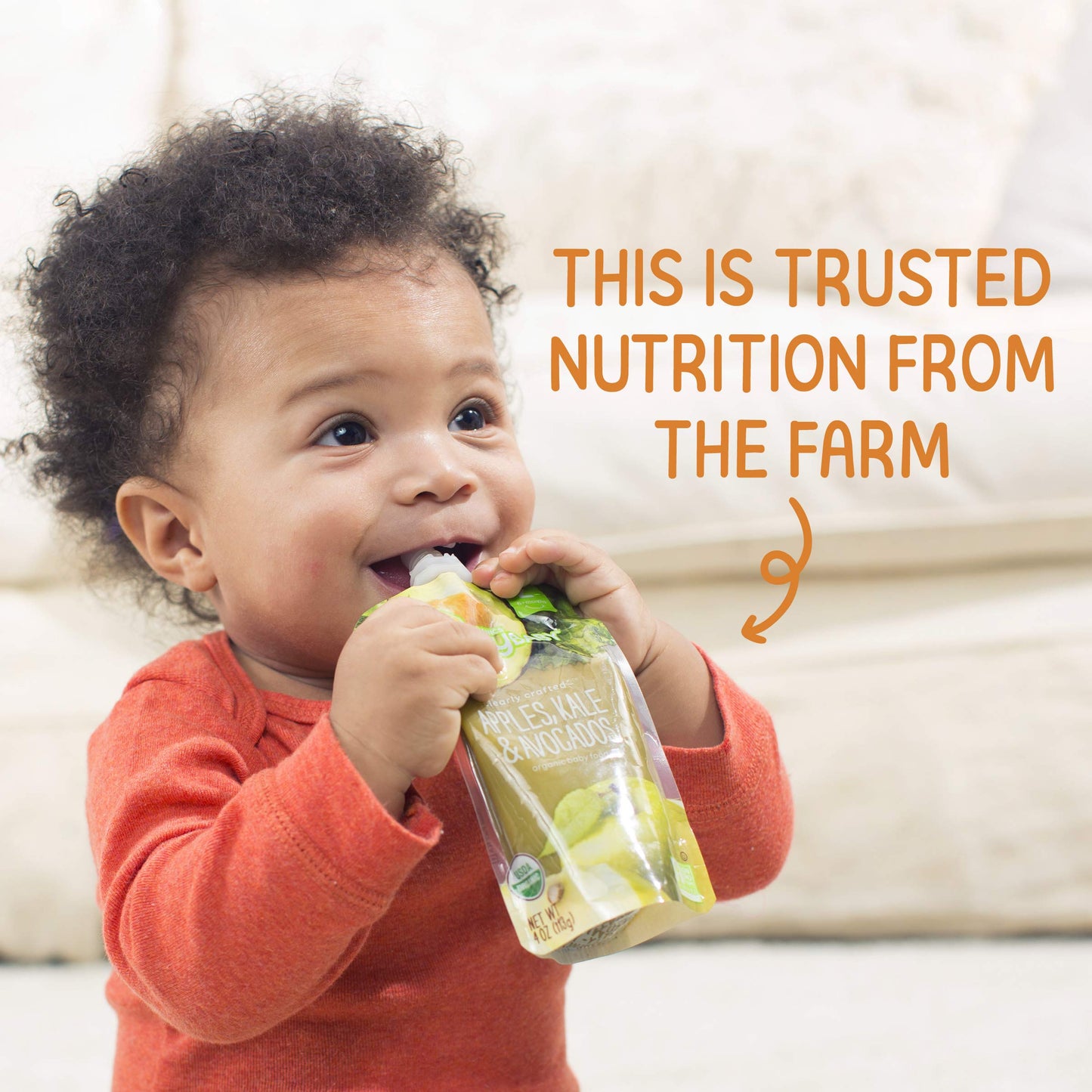 Happy Baby Organics Stage 2 Baby Food Pouches Apple Pumpkin Carrot 4oz (Exp. 09/15/2026