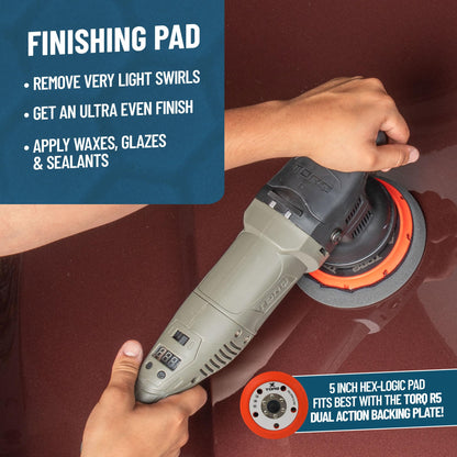 Chemical Guys Hex-Logic Finishing Pad Black (6.5 Inch) (3 Pack) – Ultra Soft Foam Pads for Wax, Sealant & Glaze Application On Large Panels