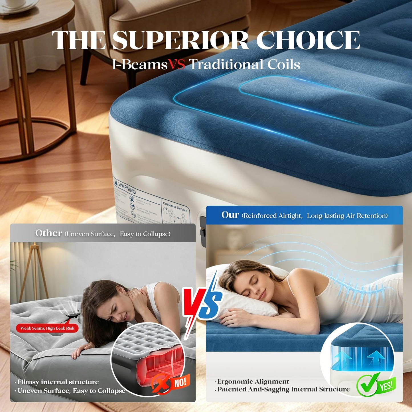 Twin Air Mattress with Built-in Pump