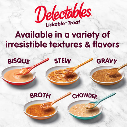 Delectables Lickable Wet Cat Treat with Real Tuna & Salmon 1.4oz Pouch, 12ct (BB JUN 12 2026)