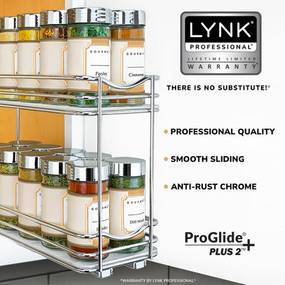 Slide Out Spice Rack Pull Out Cabinet Organizer 4-1/4 in.