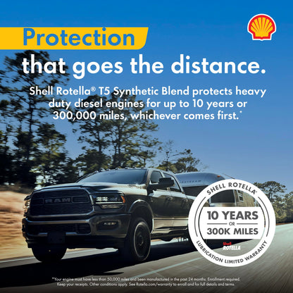 Shell Rotella T5 Synthetic Blend 15W-40 Diesel Engine Oil, 1 Gallon