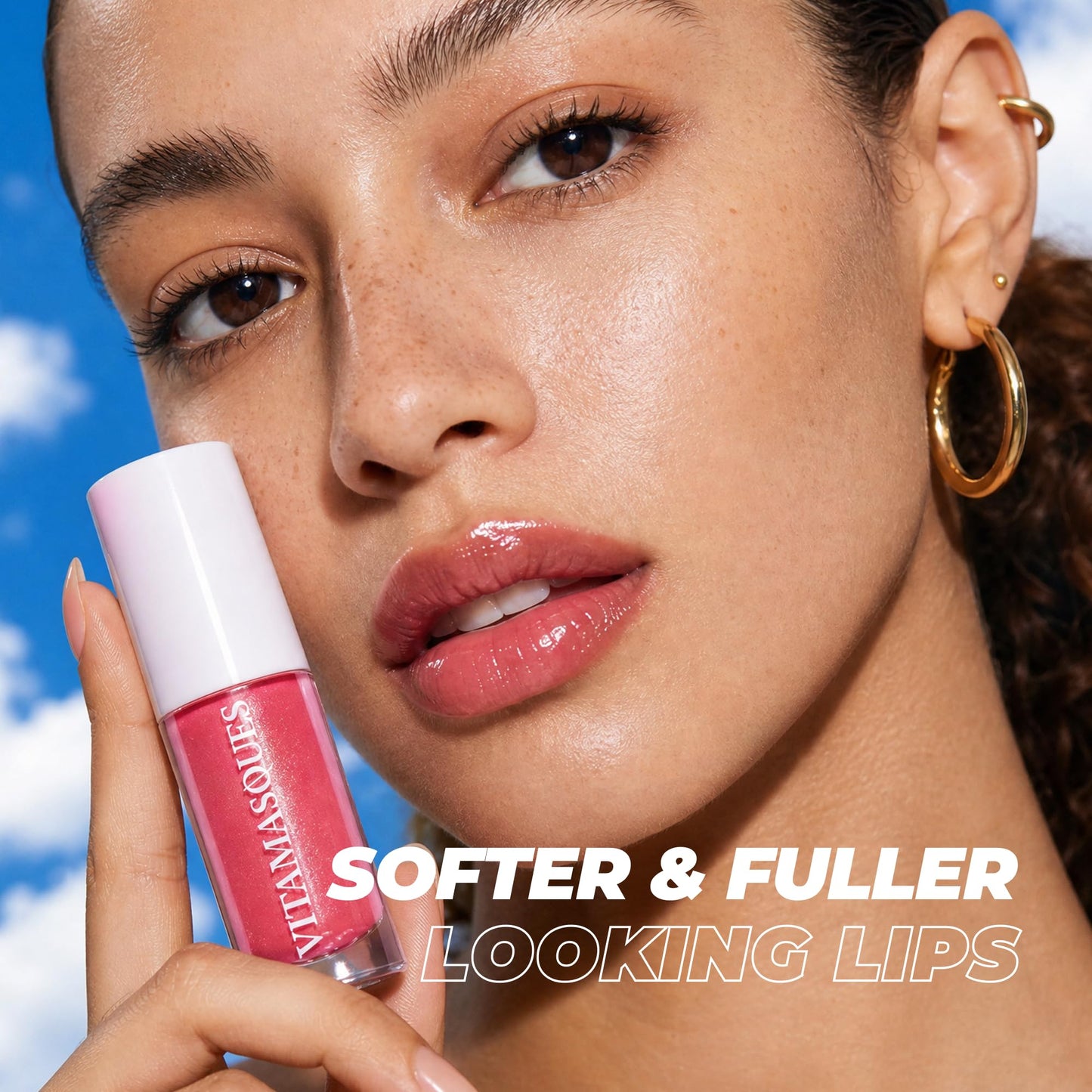 Vitamasques Glow Lip Treatment - Peach Glaze - 0.11 Fl Oz